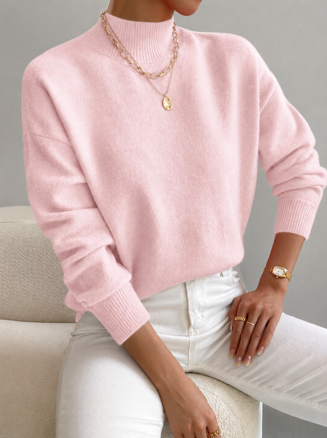 Women's Classic Fitted Turtleneck Sweater — Knit Top 3