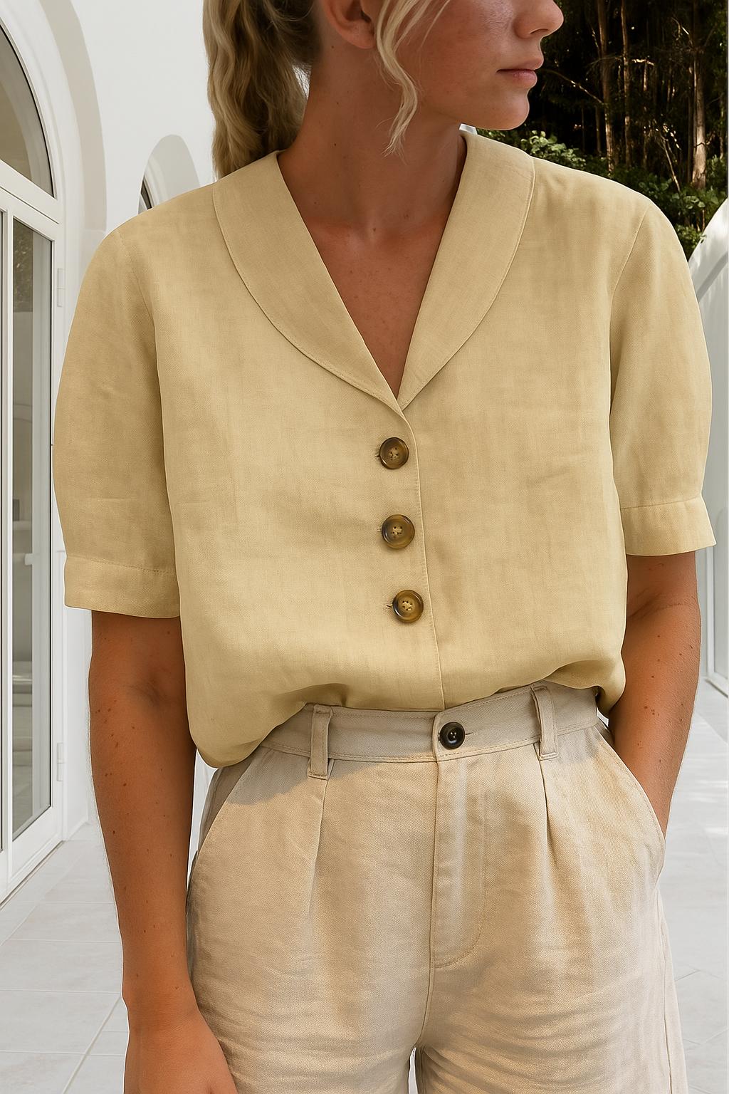 Ethel™ Elegant Wrap Neckline Blouse for Women 2