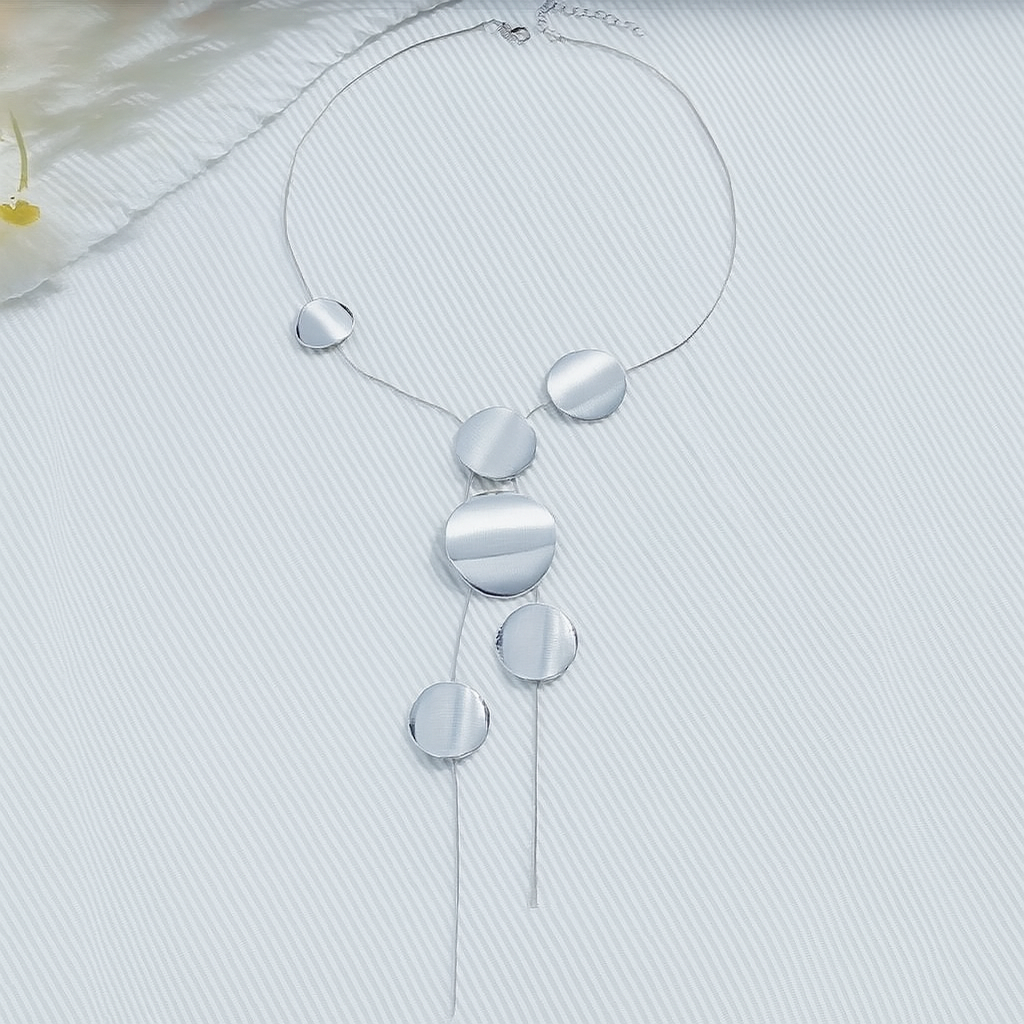 Savona Orbit Necklace — Non-Tarnish Sculptural Disc Design 4