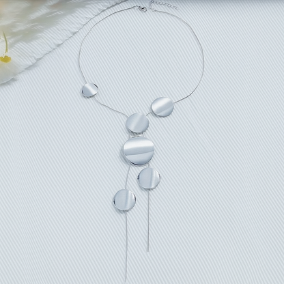 Savona Orbit Necklace — Non-Tarnish Sculptural Disc Design 4