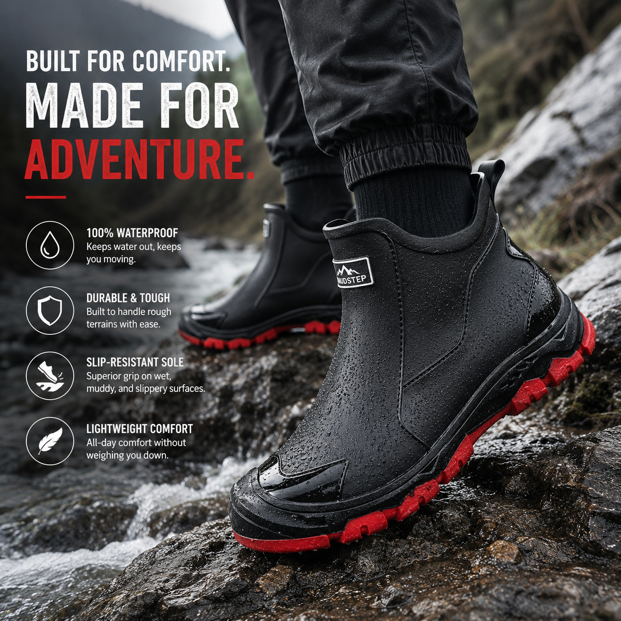 Slip-Resistant PVC Ankle Rain Boots — Unisex Outdoor 8