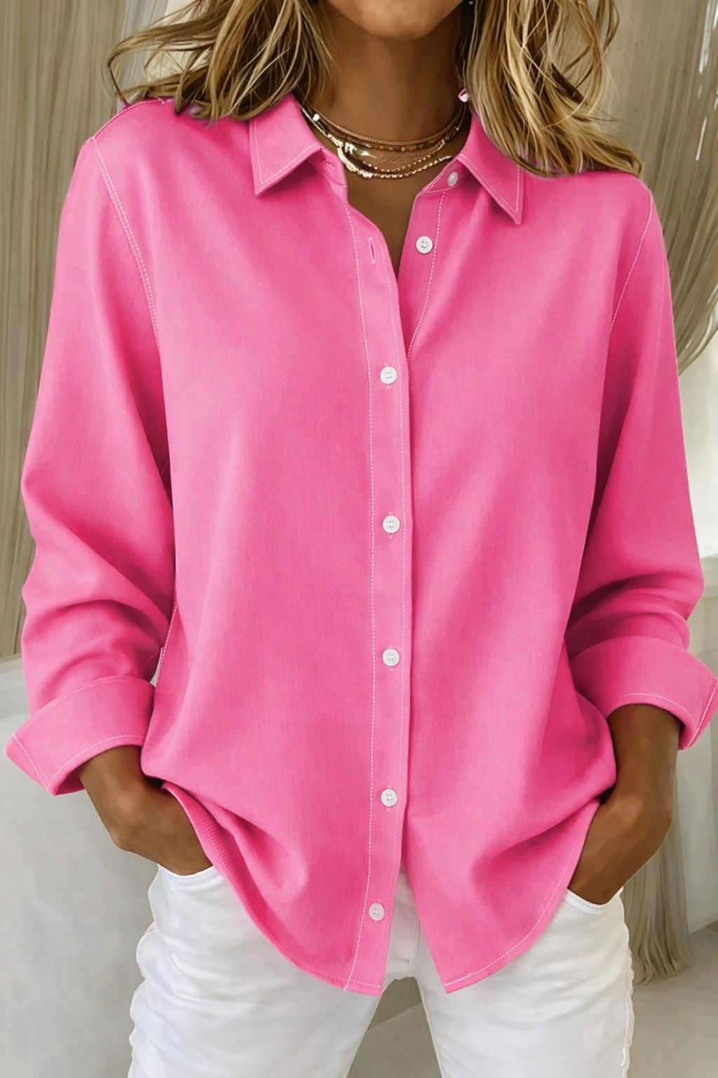 Sophie Elegant Button Blouse — Lightweight & Flattering Fit 1