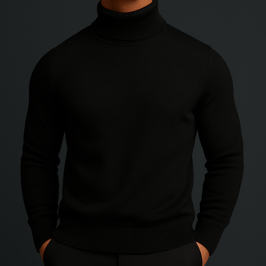 Merino Wool Turtleneck Sweater — Ribbed Collar & Slim Fit 9