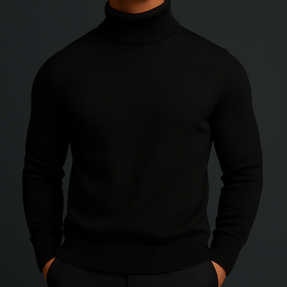 Merino Wool Turtleneck Sweater — Ribbed Collar & Slim Fit 9