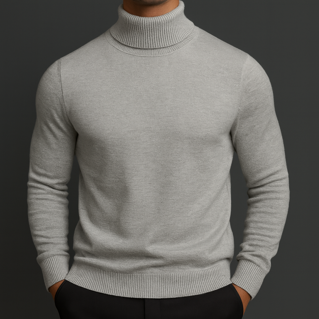 Merino Wool Turtleneck Sweater — Ribbed Collar & Slim Fit 6