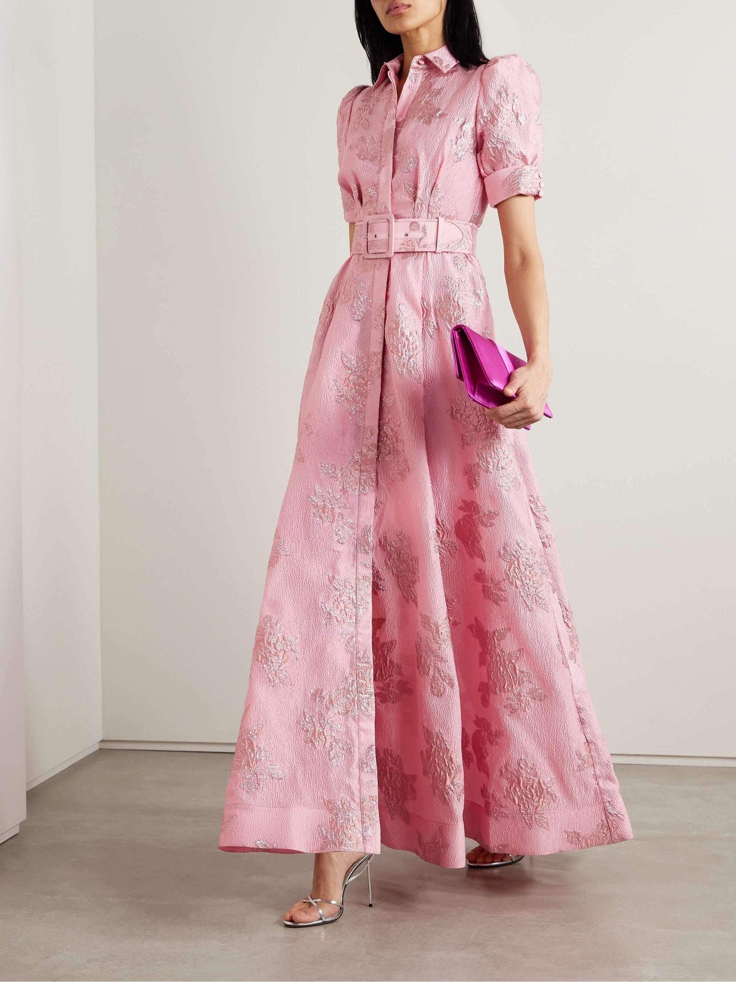 Chic Collection | Women's Dress with Puff Sleeves | Elegant A-Line Design for Effortless Style