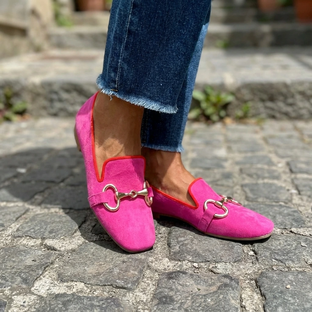 Chic Comfort | Women's Loafers with Decorative Buckle | Stylish Slip-On Shoes for Everyday Elegance