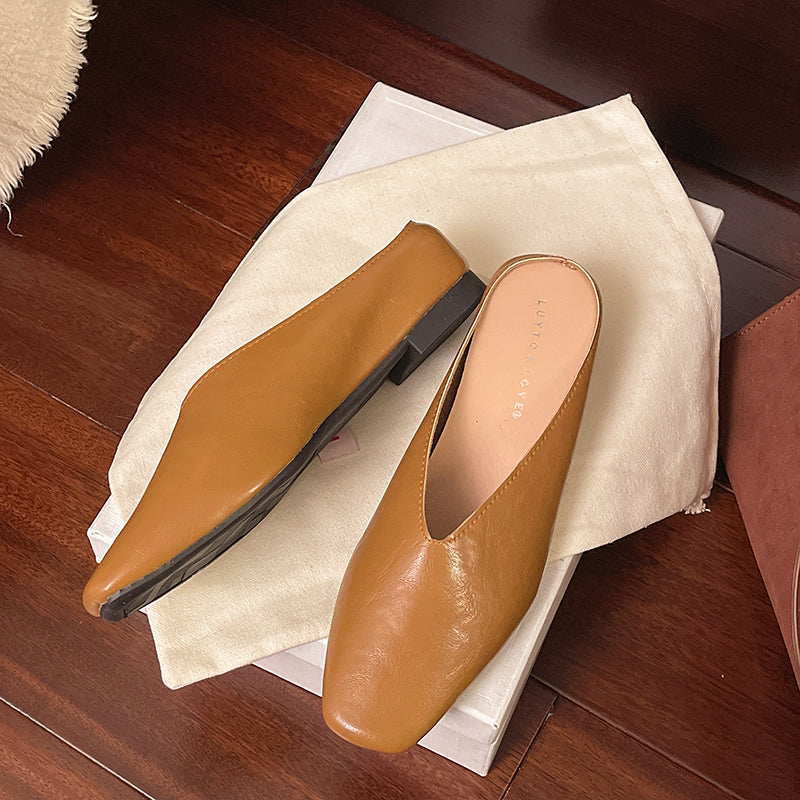 Chic Vegan Leather | Women's Black Flats with Lightweight Slip-On Design for All-Day Comfort