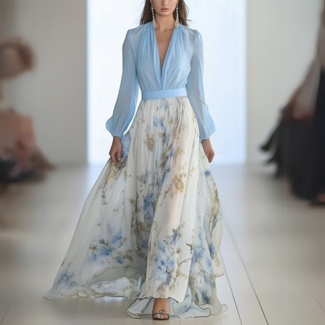 Chloe Collection | Women's Floral Maxi Dress with Flattering A-Line Silhouette | Elegant Everyday Wear