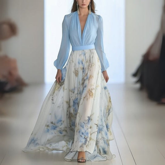 Chloe Collection | Women's Floral Maxi Dress with Flattering A-Line Silhouette | Elegant Everyday Wear