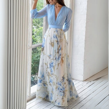 Chloe Collection | Women's Floral Maxi Dress with Flattering A-Line Silhouette | Elegant Everyday Wear