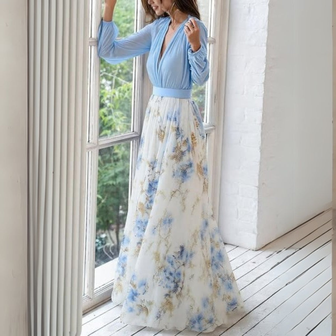 Chloe Collection | Women's Floral Maxi Dress with Flattering A-Line Silhouette | Elegant Everyday Wear