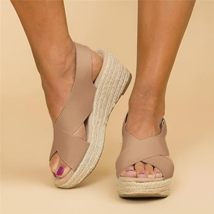 Clara | Women's Sandals with Adjustable Cross Straps | Comfortable Orthopedic Support for All-Day Wear