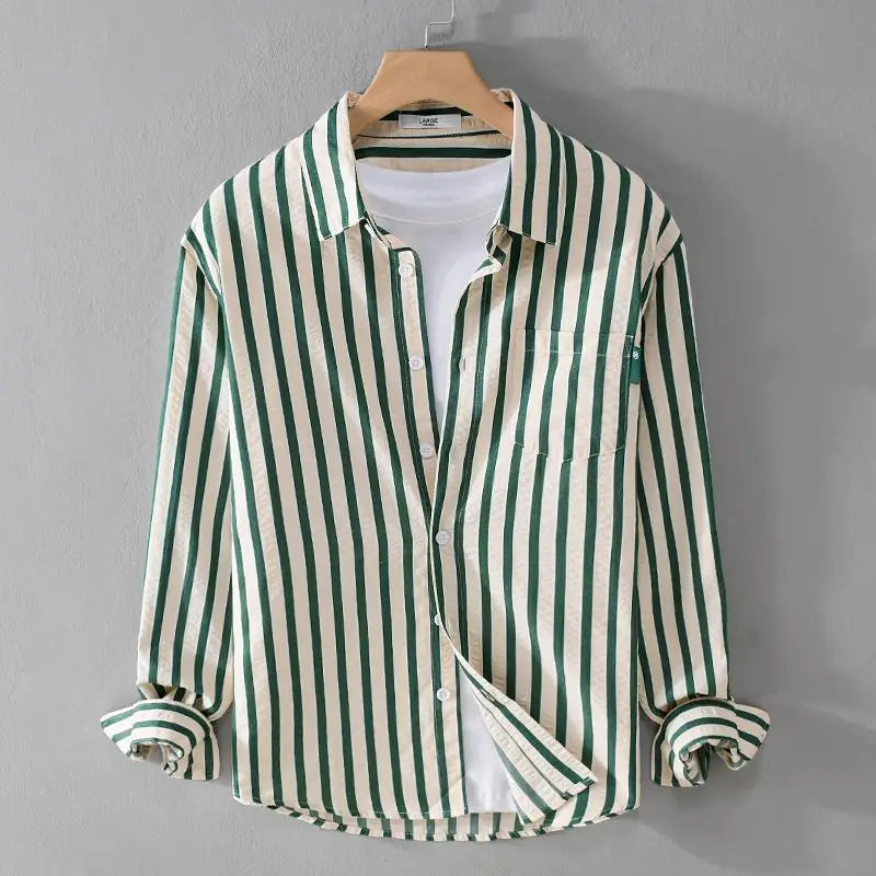 Classic Striped Men's Dress Shirt with Button-Up Design | Versatile Style for Effortless Confidence