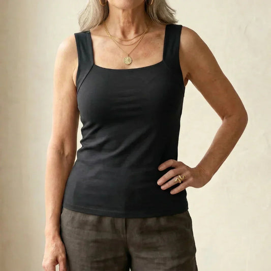 Comfort Bra Tank Top for Women - Lightweight, Built-In Bra, Hip-Length Design