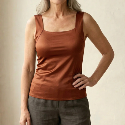 Comfort Bra Tank Top for Women - Lightweight, Built-In Bra, Hip-Length Design
