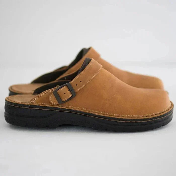 Comfort Step | Women's Orthopaedic Leather Clogs with Thick Sole | Effortless Style for All-Day Comfort