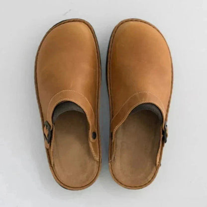 Comfort Step | Women's Orthopaedic Leather Clogs with Thick Sole | Effortless Style for All-Day Comfort