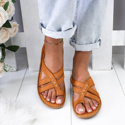 Comfort Step | Women's Sandals with Padded Cross Straps | Orthopedic Support for All-Day Comfort