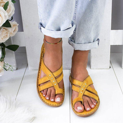 Comfort Step | Women's Sandals with Padded Cross Straps | Orthopedic Support for All-Day Comfort