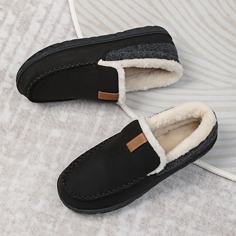 Wool-Lined Indoor Loafer Slippers — Warm Slip-On Home Shoes 1
