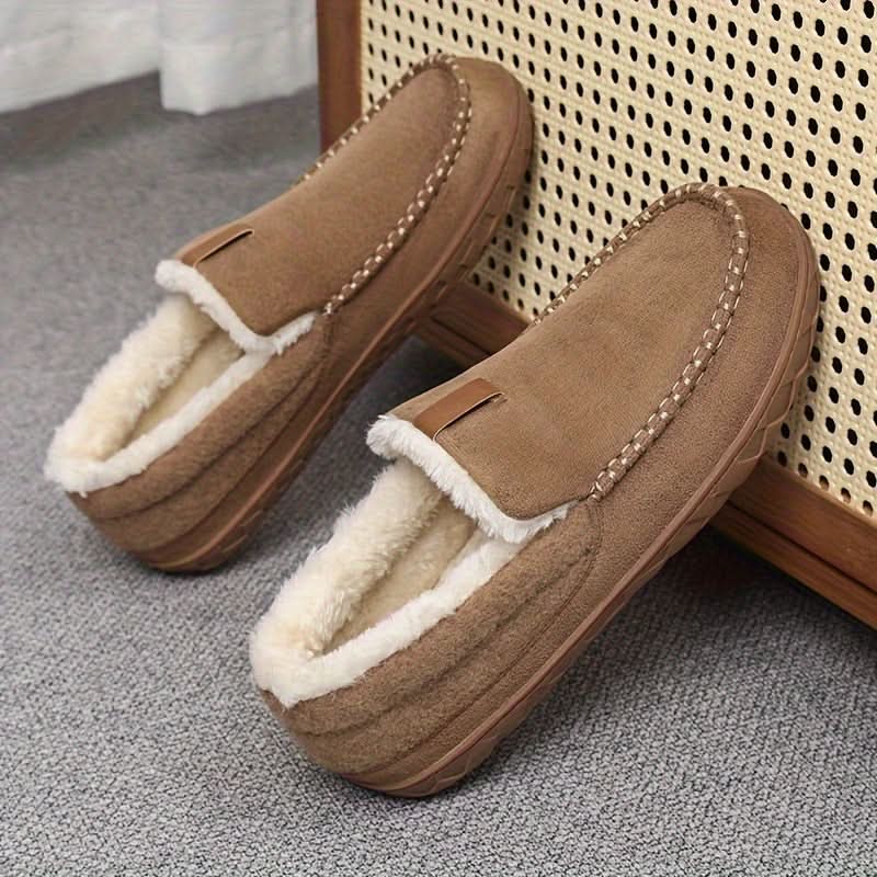 Wool-Lined Indoor Loafer Slippers — Warm Slip-On Home Shoes 4