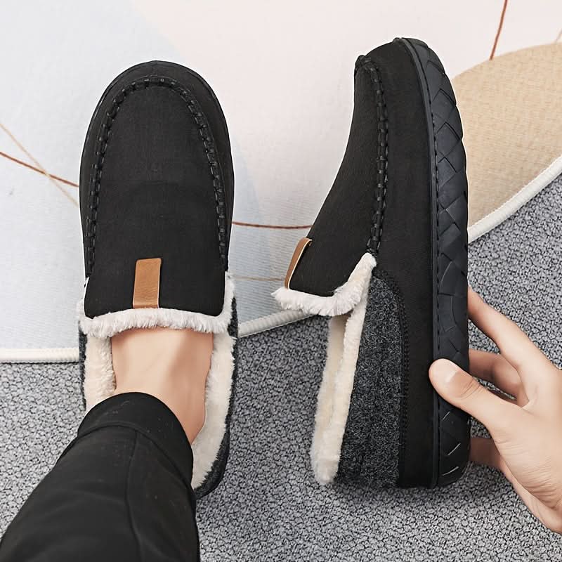 Wool-Lined Indoor Loafer Slippers — Warm Slip-On Home Shoes 5