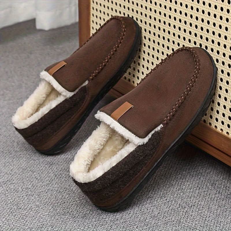 Wool-Lined Indoor Loafer Slippers — Warm Slip-On Home Shoes 7