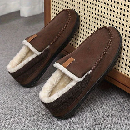 Wool-Lined Indoor Loafer Slippers — Warm Slip-On Home Shoes 7
