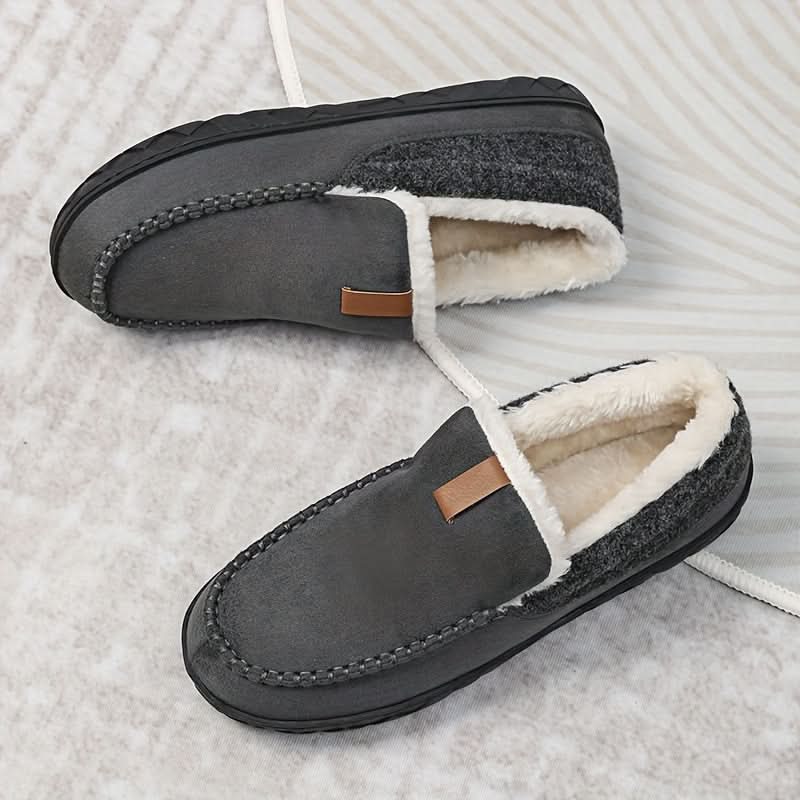Wool-Lined Indoor Loafer Slippers — Warm Slip-On Home Shoes 9
