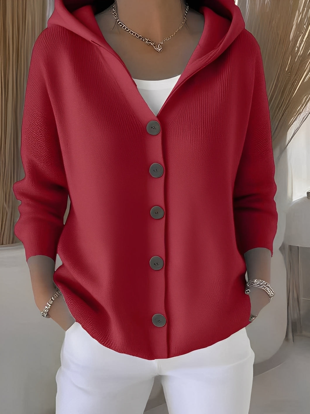 Cozy Long Sleeve Hooded Jacket with Relaxed Fit | Versatile Cardigan for Everyday Comfort