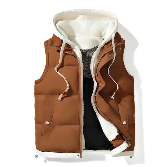 Cozy Puffer Gilet | Soft Shell Hooded Design with Insulated Lining for Warm Layering