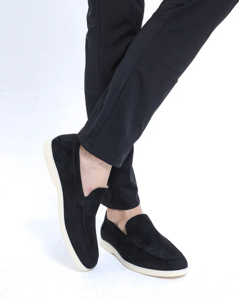 David Collection | Men's Black Loafers with Comfort Fit | Stylish Summer Footwear