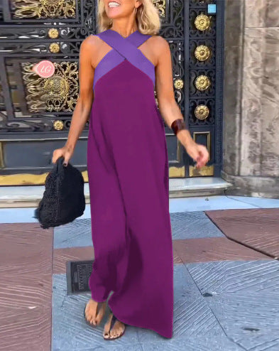 Delphine | Women's Summer Maxi Dress with Crossed Neckline | Effortless Elegance for Sunny Days