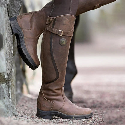 Delyra | Women's Knee High Boots in Black Leather with Cushioned Insole | Elegant Tall Design for All-Day Comfort