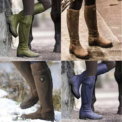 Delyra | Women's Knee High Boots in Black Leather with Cushioned Insole | Elegant Tall Design for All-Day Comfort