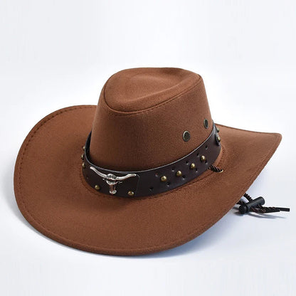 Derek Collection | Men's Straw Cowboy Hat with Wide Brim & Adjustable Fit | Classic Summer Style for Outdoor Adventures