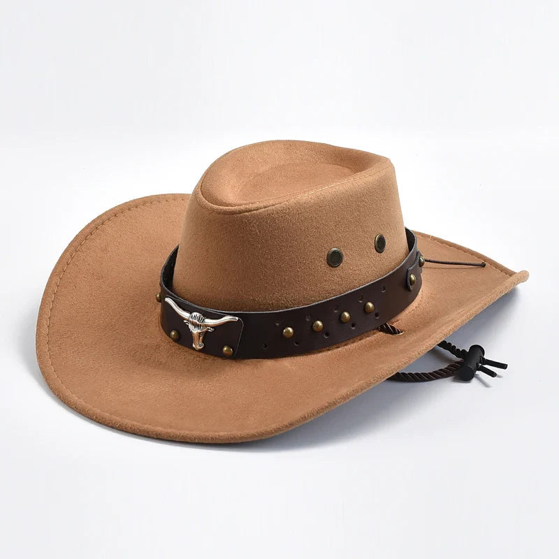 Derek Collection | Men's Straw Cowboy Hat with Wide Brim & Adjustable Fit | Classic Summer Style for Outdoor Adventures
