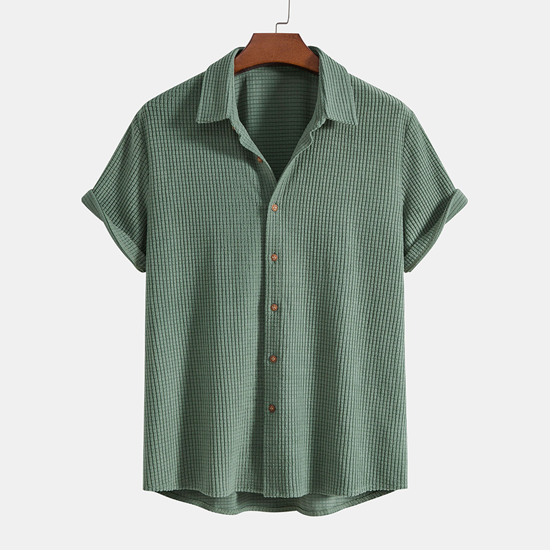 Edward | Men's Matching Shirt and Shorts Set with Textured Detailing | Relaxed Fit for Summer Comfort