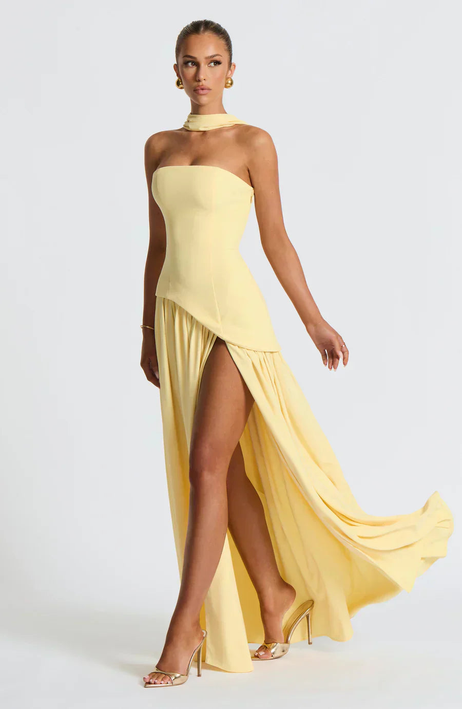 Elegant Asymmetric Maxi Dress for Women with Fitted Silhouette | Perfect Long Dress for Weddings and Formal Events