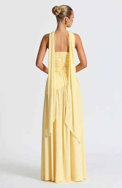 Elegant Asymmetric Maxi Dress for Women with Fitted Silhouette | Perfect Long Dress for Weddings and Formal Events