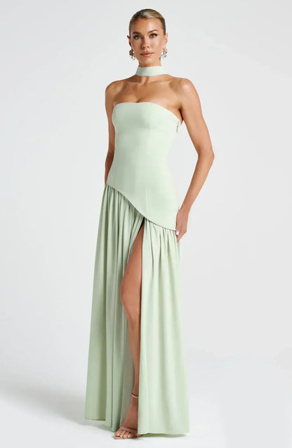 Elegant Asymmetric Maxi Dress for Women with Fitted Silhouette | Perfect Long Dress for Weddings and Formal Events