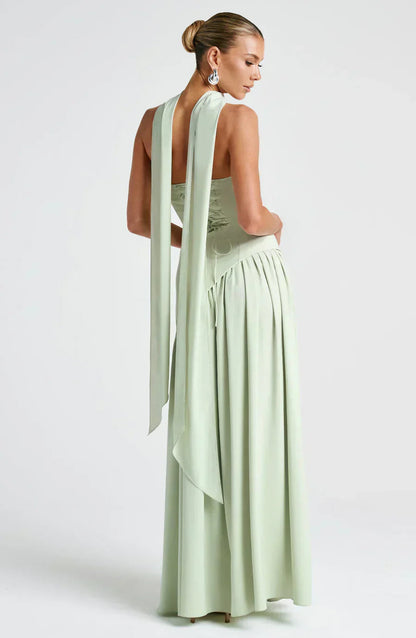 Elegant Asymmetric Maxi Dress for Women with Fitted Silhouette | Perfect Long Dress for Weddings and Formal Events