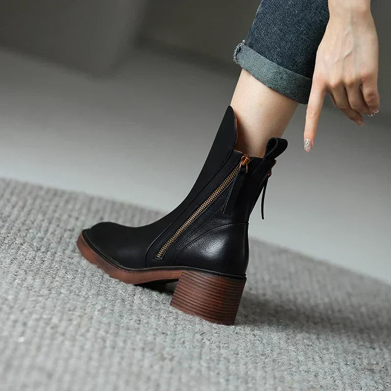 Elegant Black Ankle Boots for Women with Sculpted Design | All-Day Comfort Booties