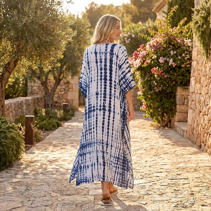 Elegant Caftan Maxi Dress | Women's Dress with Flowing Silhouette for Effortless Summer Style