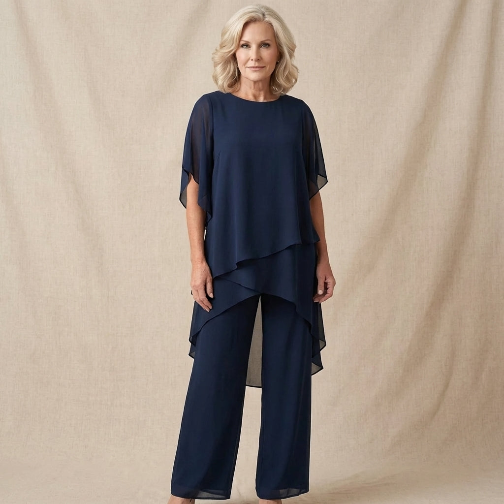 Elegant Co Ord Set | Women's Two Piece Set with Flattering Draped Top | Effortless Style for All-Day Comfort