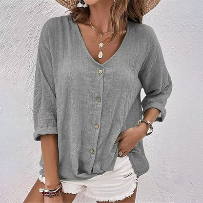 Elegant Collection | Women's Blouse with V-Neck Design | Lightweight & Breathable Fabric for All-Day Comfort