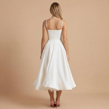 Elegant Collection | Women's Cocktail Midi Dress with Sweetheart Neckline | Flattering Fit for Timeless Style