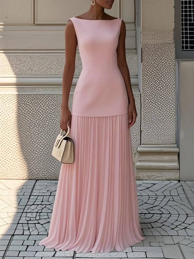 Elegant Collection | Women's Dress with Flowing Pleats | Timeless Formal Wear for Weddings and Events