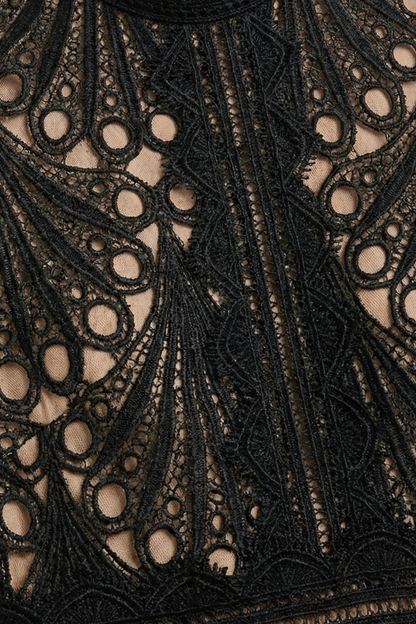 Elegant Collection | Women's Lace Midi Dress with Intricate Cutwork | Timeless Style for Special Occasions
